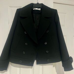 ZARA padded shoulder jacket/coat. NWOT